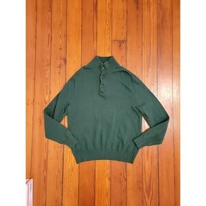 Polo Ralph Lauren Mock Neck Pullover Sweater Mens L Green Casual Layer Cotton